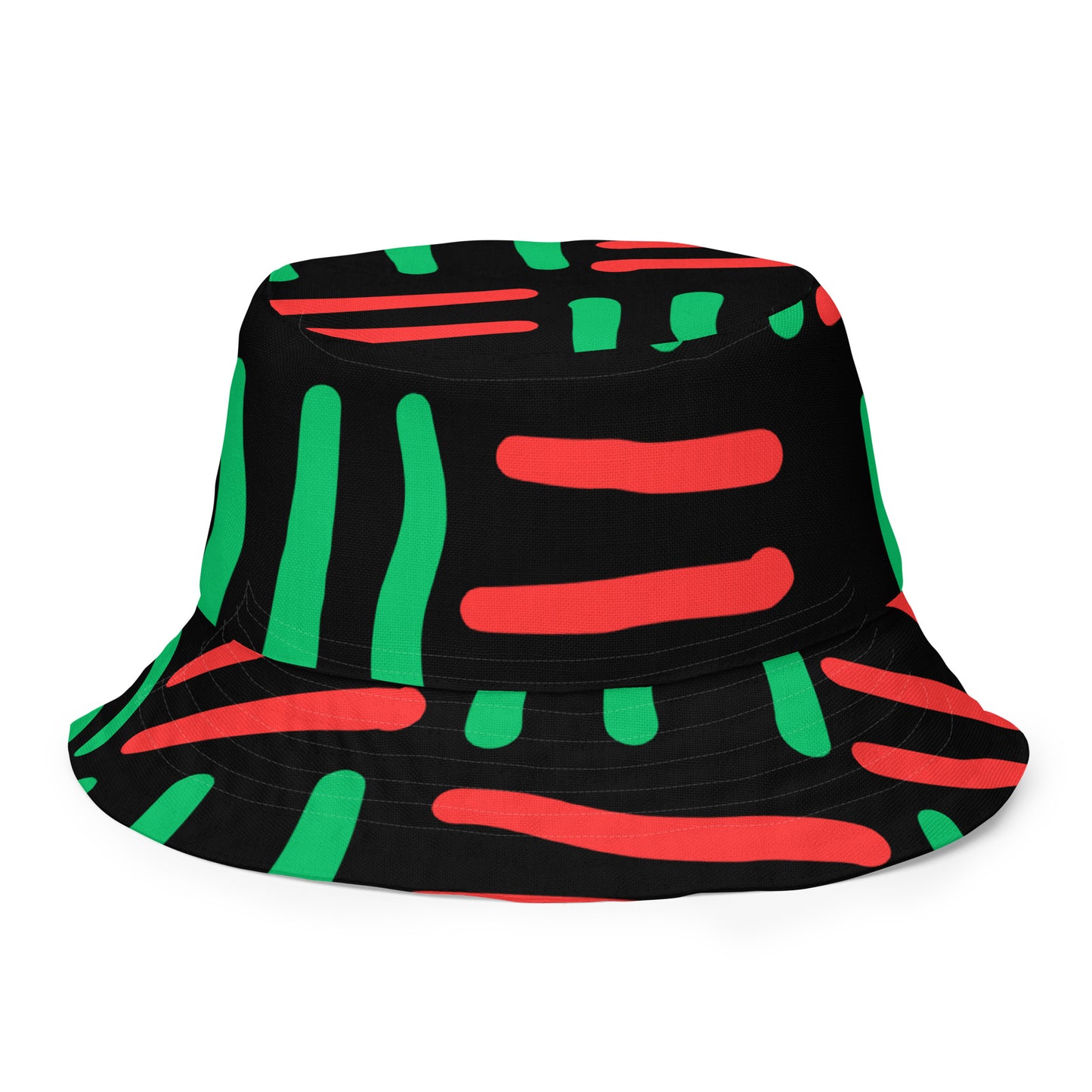 JUNETEENTH - Bespoke Print II - Black, Green, Red - Reversible bucket hat