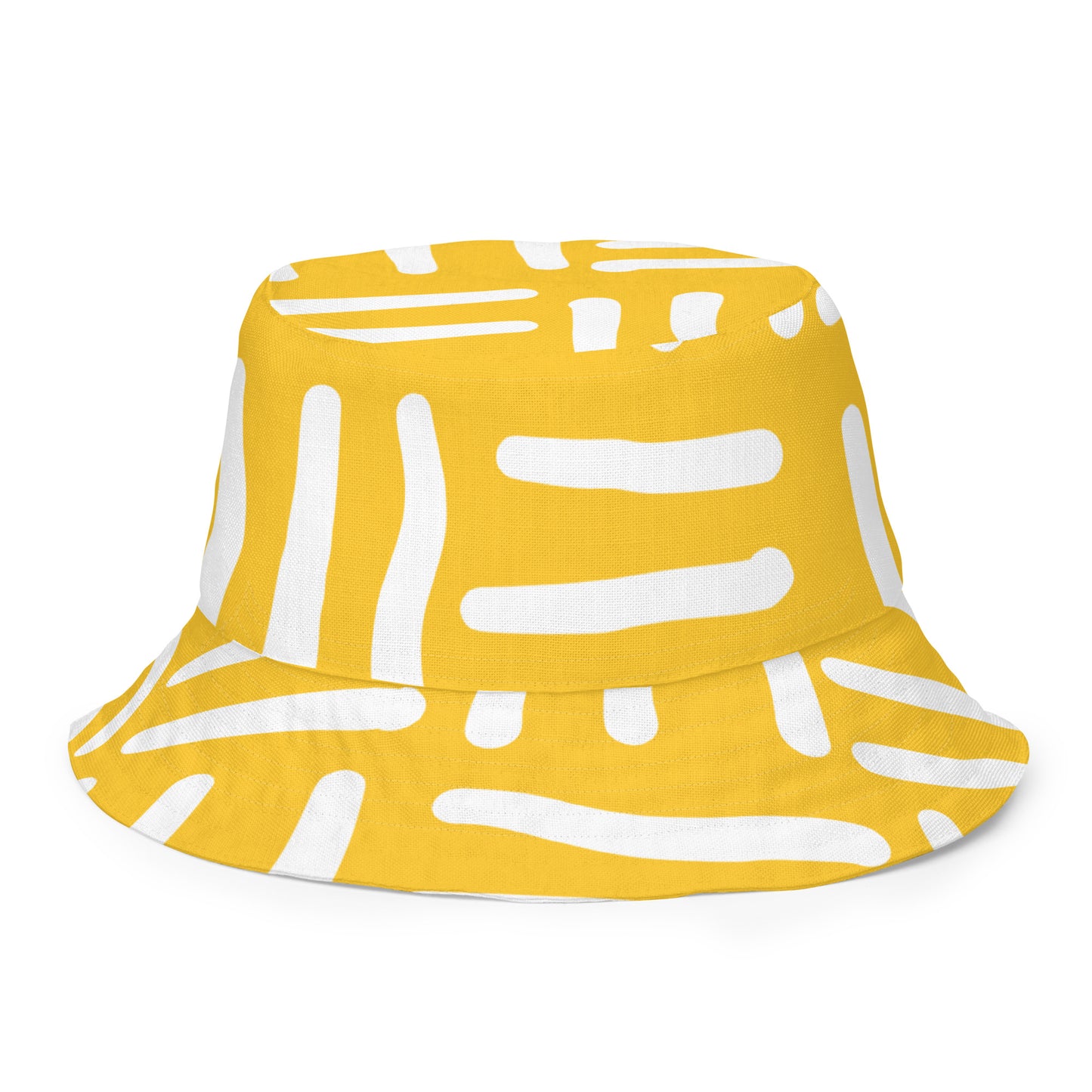 Bespoke Print II - YELLOE WHITE - YELLOW BLACK Reversible bucket hat