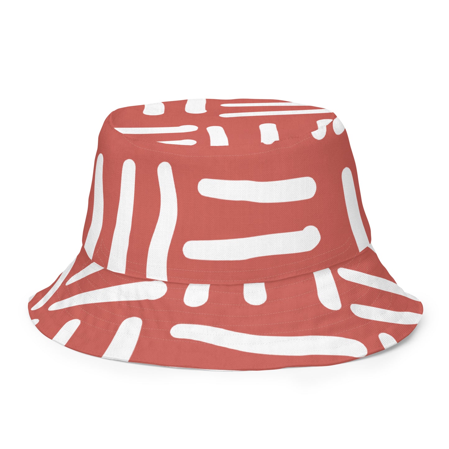 Bespoke Print II - Mauve, White, Black Reversible bucket hat