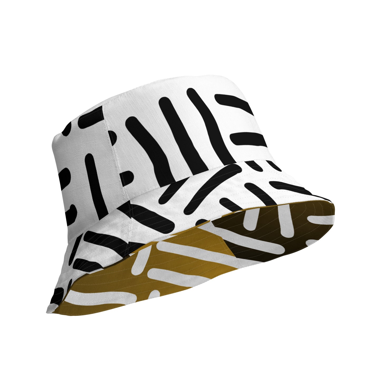 Bespoke Print II - Bronze and Gold / White and Black - Reversible bucket hat