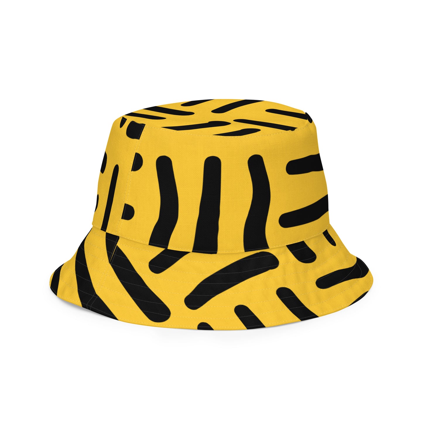 Bespoke Print II - YELLOE WHITE - YELLOW BLACK Reversible bucket hat