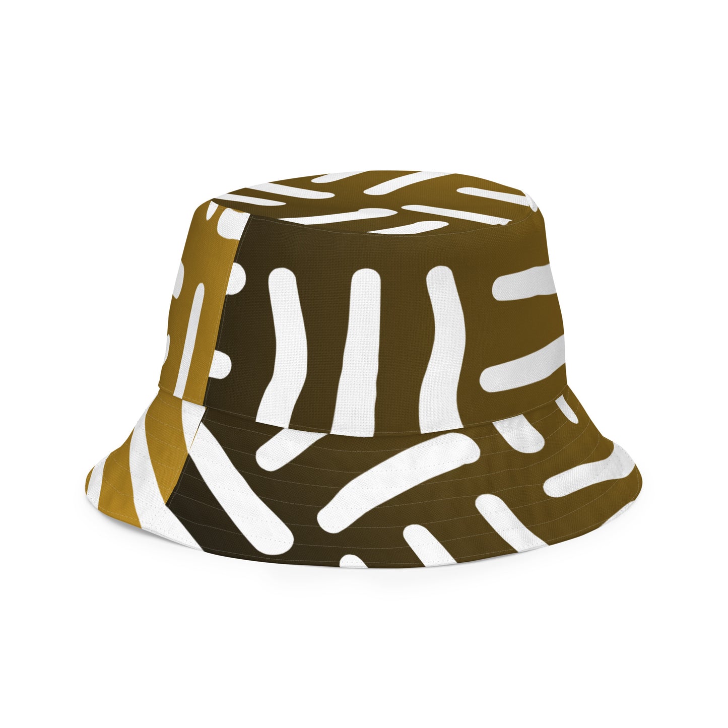 Bespoke Print II - Bronze and Gold / White and Black - Reversible bucket hat