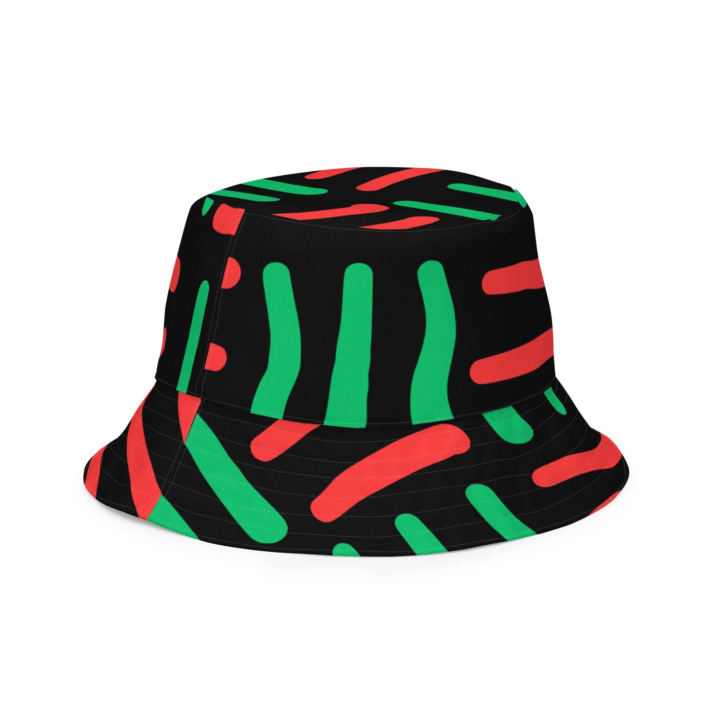 JUNETEENTH - Bespoke Print II - Black, Green, Red - Reversible bucket hat