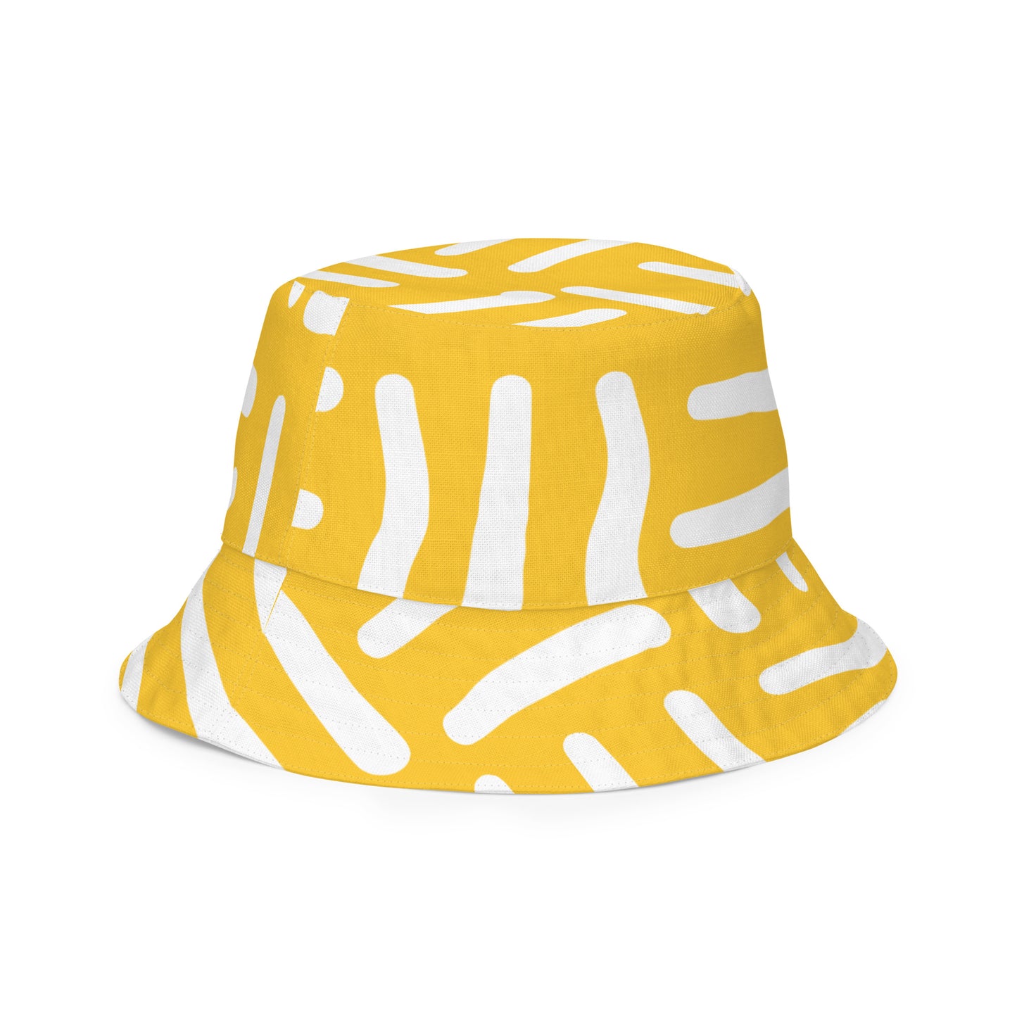 Bespoke Print II - YELLOE WHITE - YELLOW BLACK Reversible bucket hat