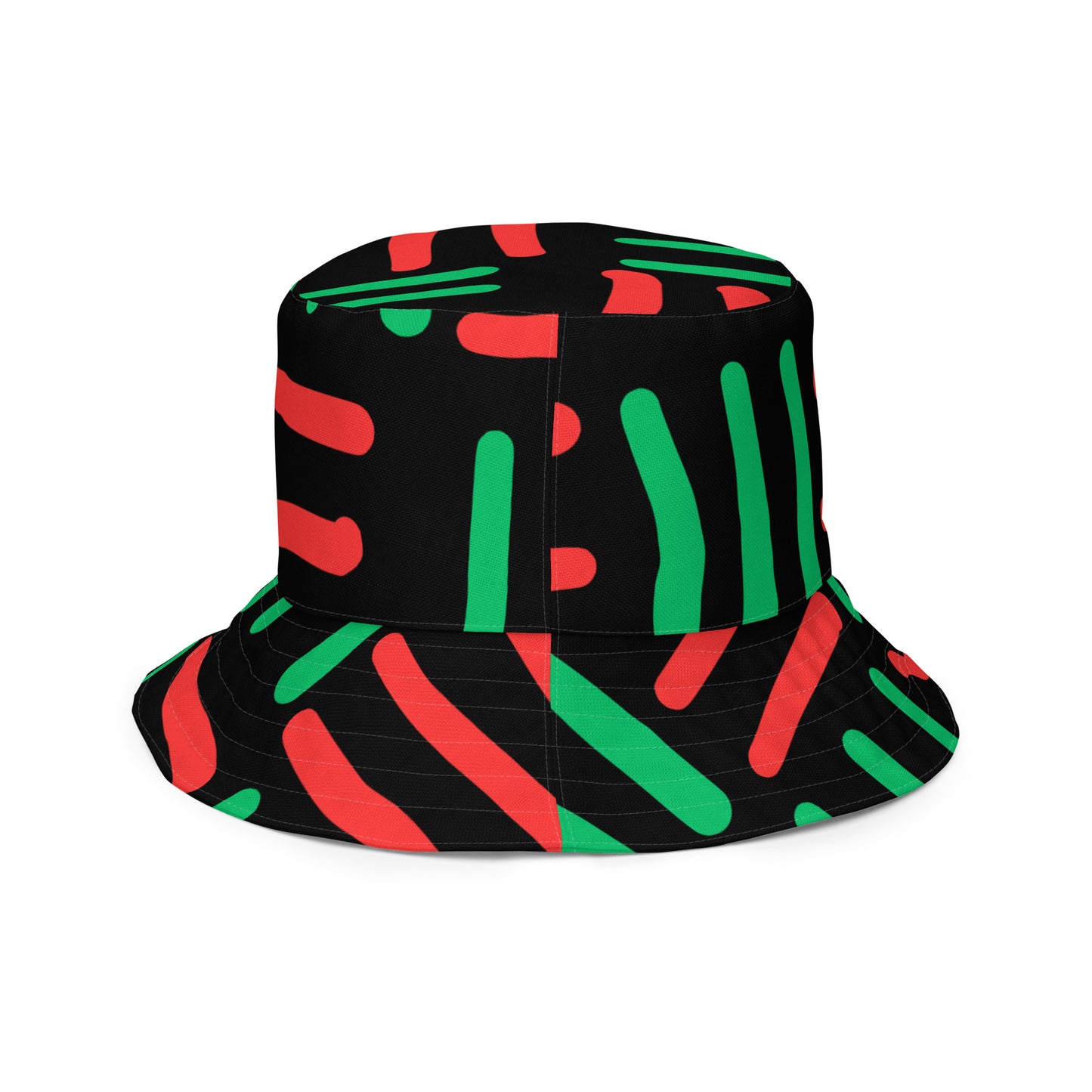 JUNETEENTH - Bespoke Print II - Black, Green, Red - Reversible bucket hat