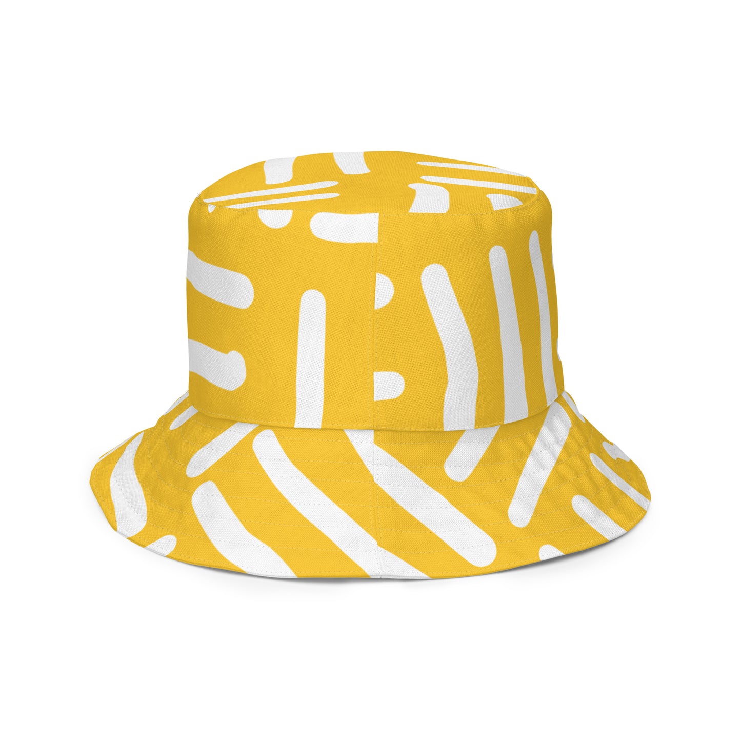 Bespoke Print II - YELLOE WHITE - YELLOW BLACK Reversible bucket hat