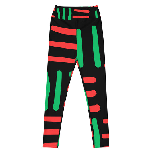 JUNETEENTH - Bespoke Print II 0 Black, Red, Green - Yoga Leggings