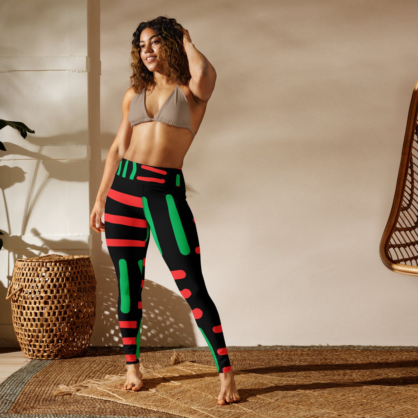 JUNETEENTH - Bespoke Print II 0 Black, Red, Green - Yoga Leggings