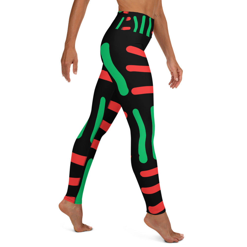 JUNETEENTH - Bespoke Print II 0 Black, Red, Green - Yoga Leggings