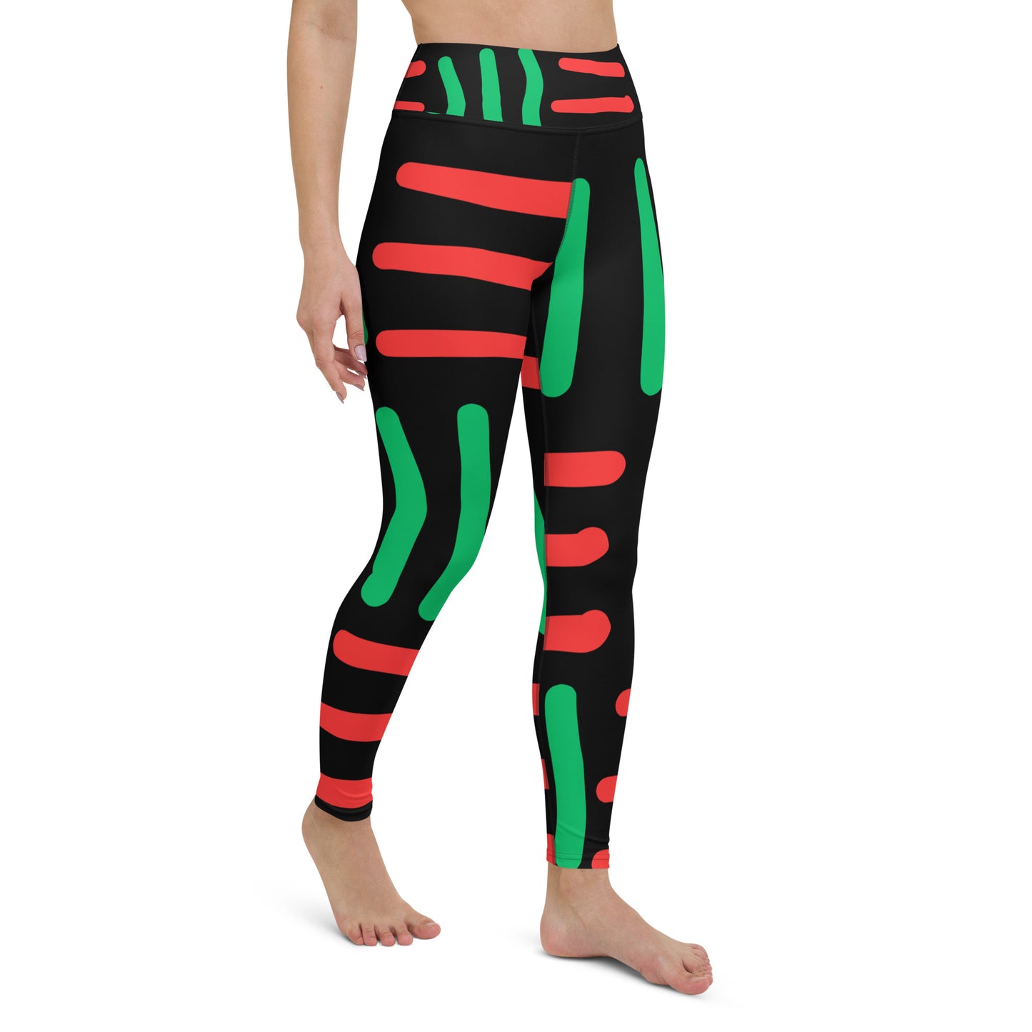 JUNETEENTH - Bespoke Print II 0 Black, Red, Green - Yoga Leggings