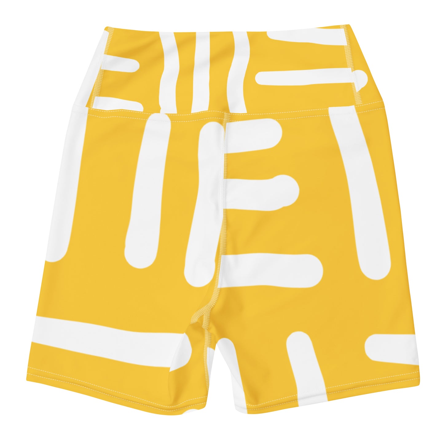 Bespoke Print II - Yellow and White Yoga Shorts