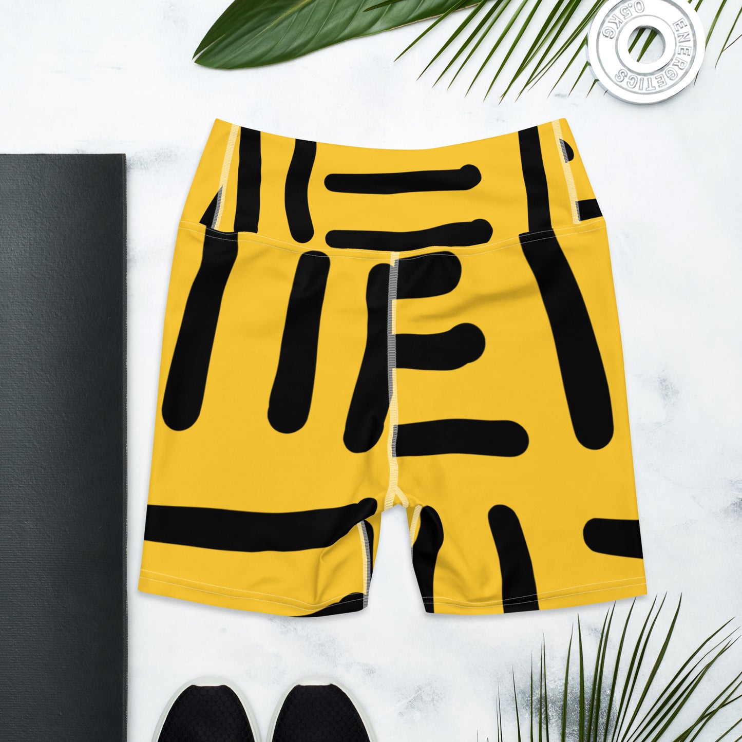 Bespoke Print  - Yellow and Black - Yoga Shorts