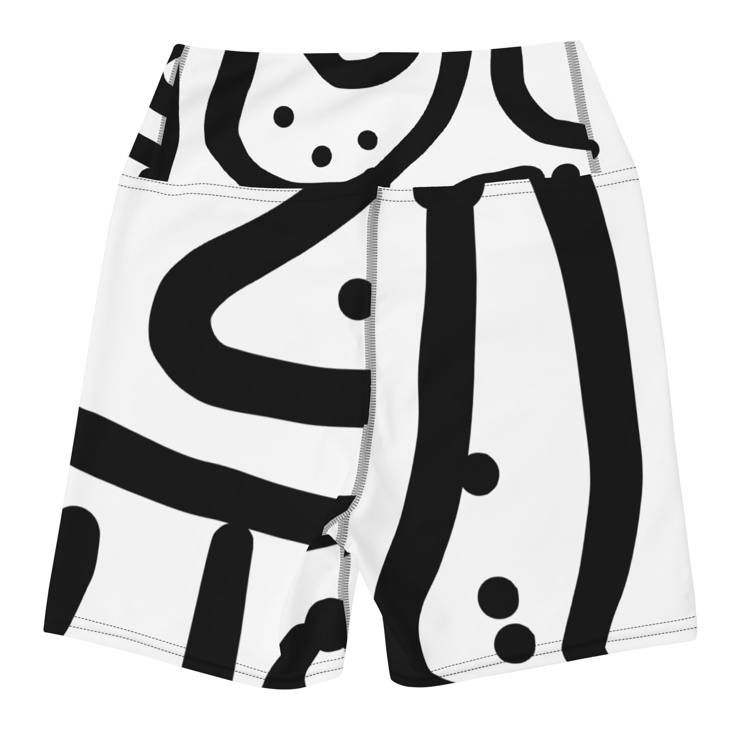 Bespoke Prints II - White and Black Yoga Shorts