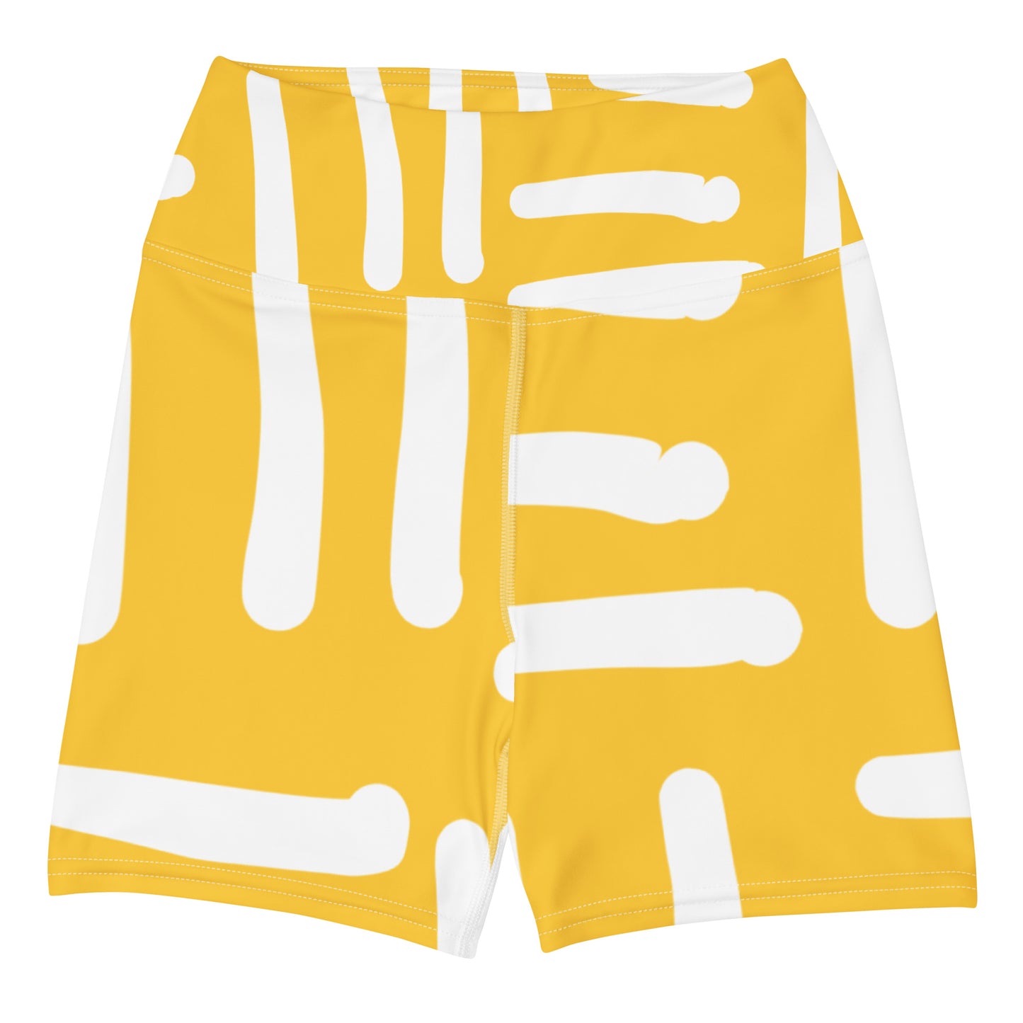 Bespoke Print II - Yellow and White Yoga Shorts