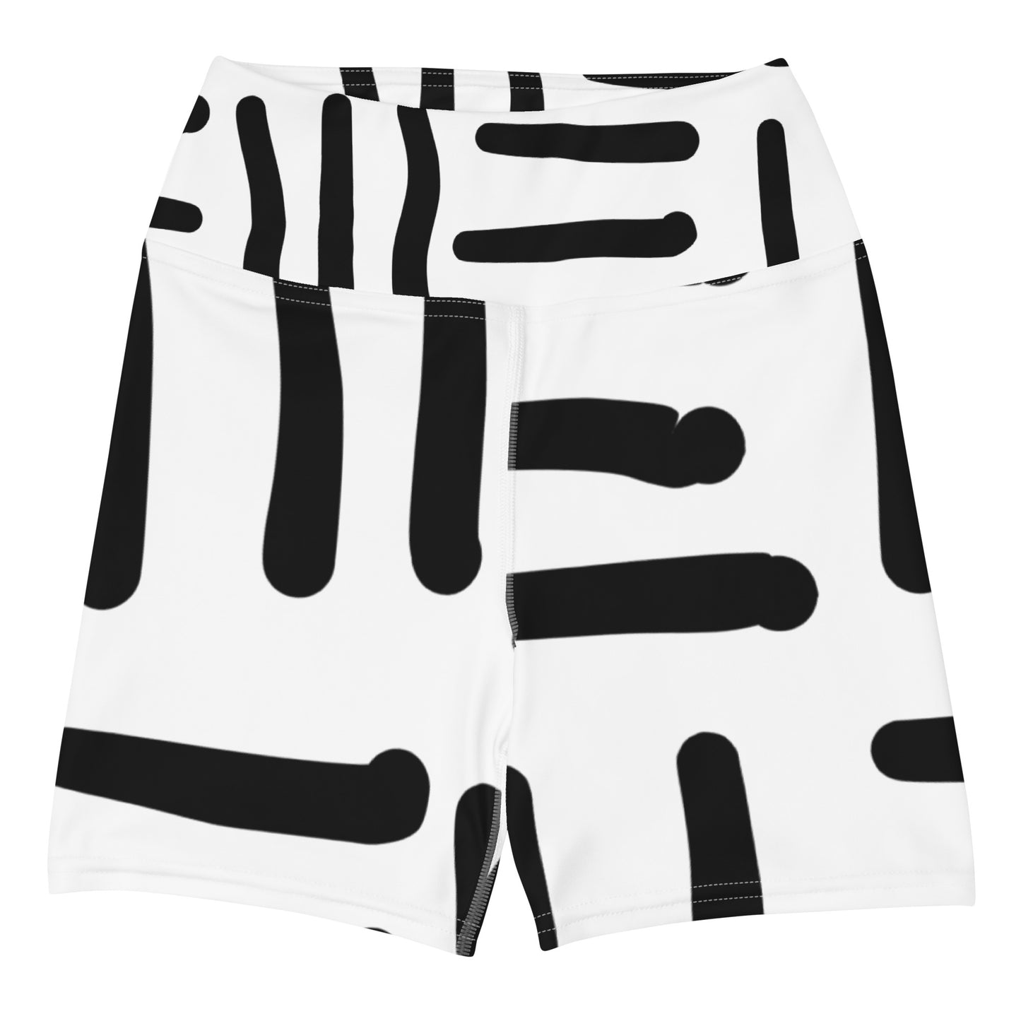 Bespoke Print II - White and Black - Yoga Shorts