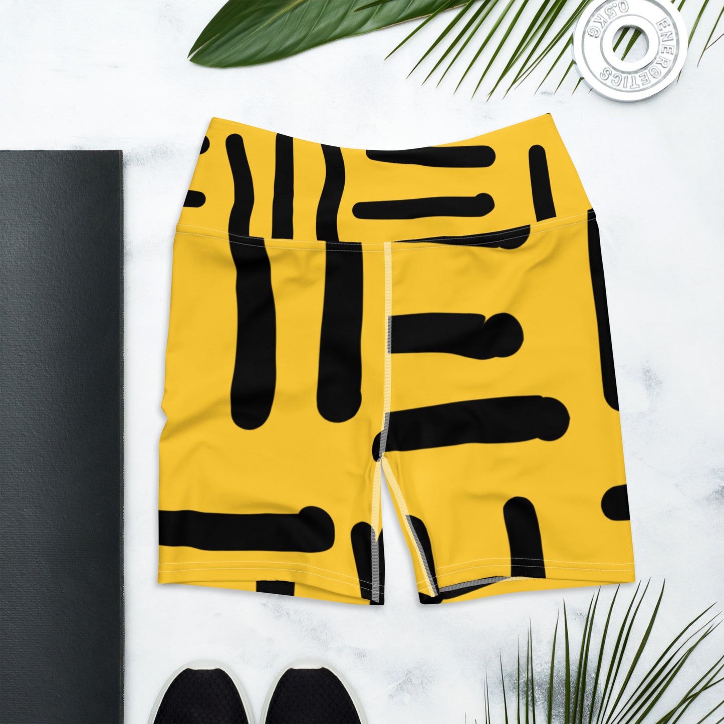 Bespoke Print  - Yellow and Black - Yoga Shorts