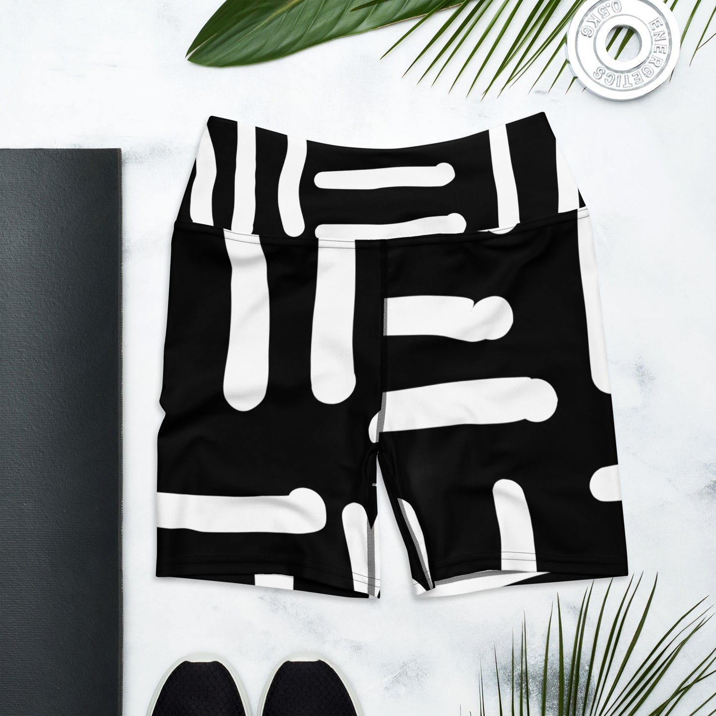 Bespoke Print II - Black and White - Yoga Shorts