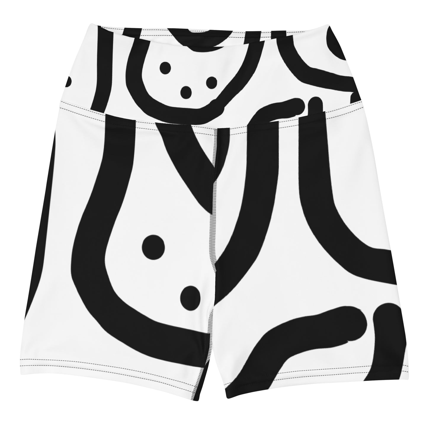 Bespoke Prints II - White and Black Yoga Shorts