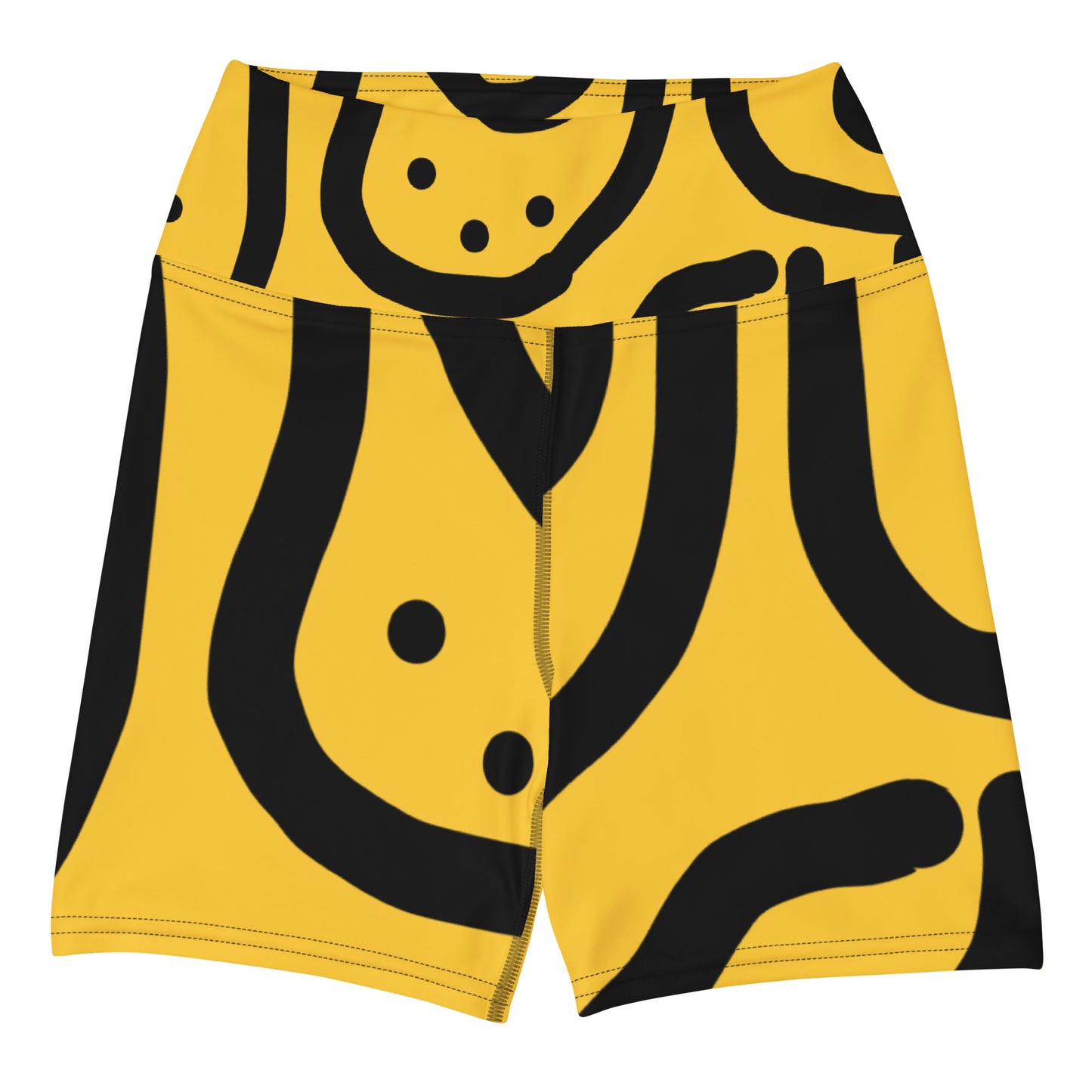 Bespoke Print II Yellow and Black Yoga Shorts