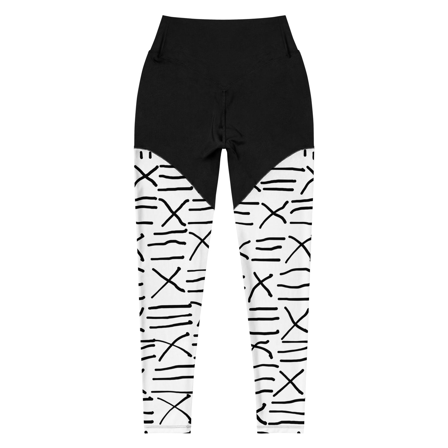 Mud Cloth Inspired Print - Sports Leggings