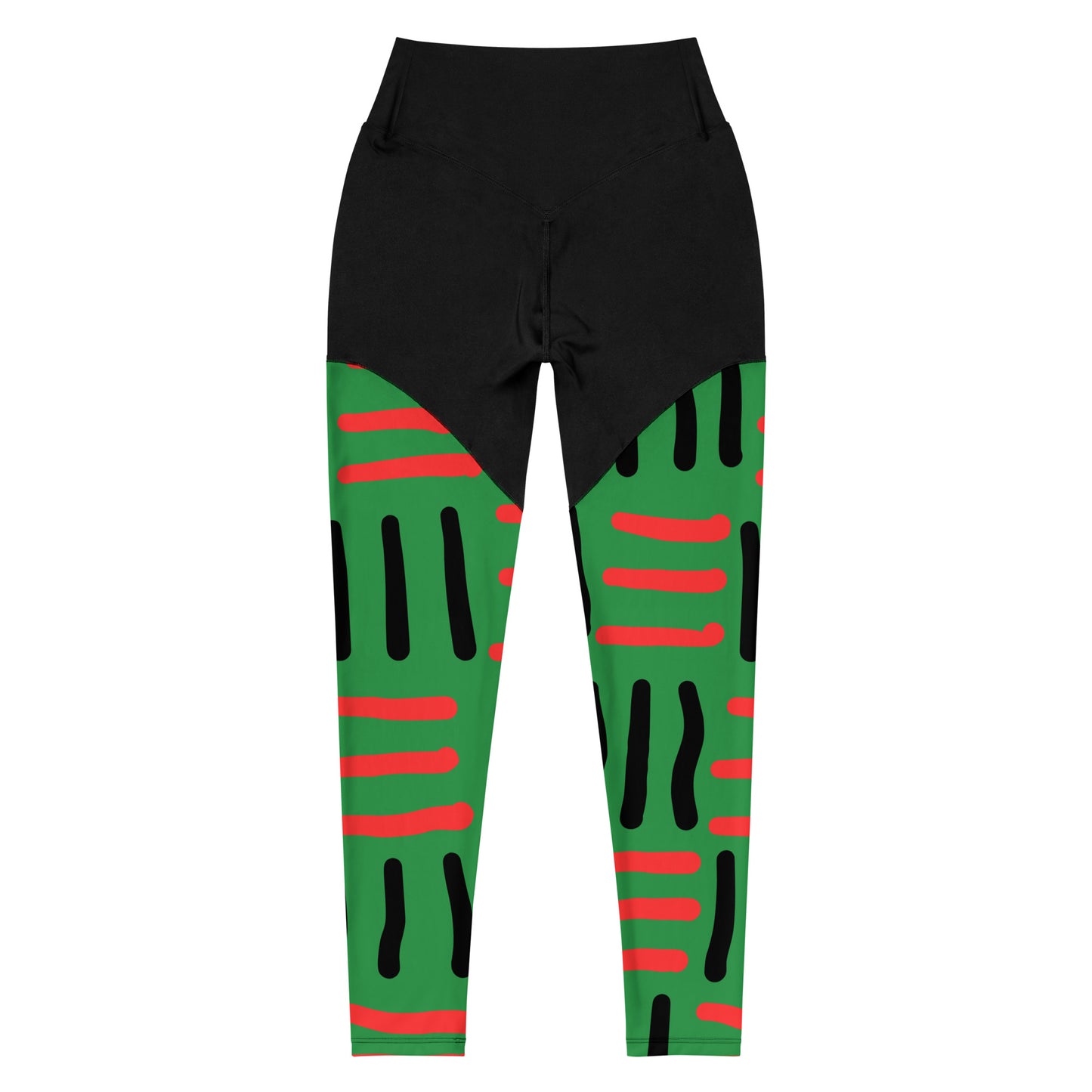 Bespoke Print II - JUNETEENTH - Black - Green - Red -Sports Leggings