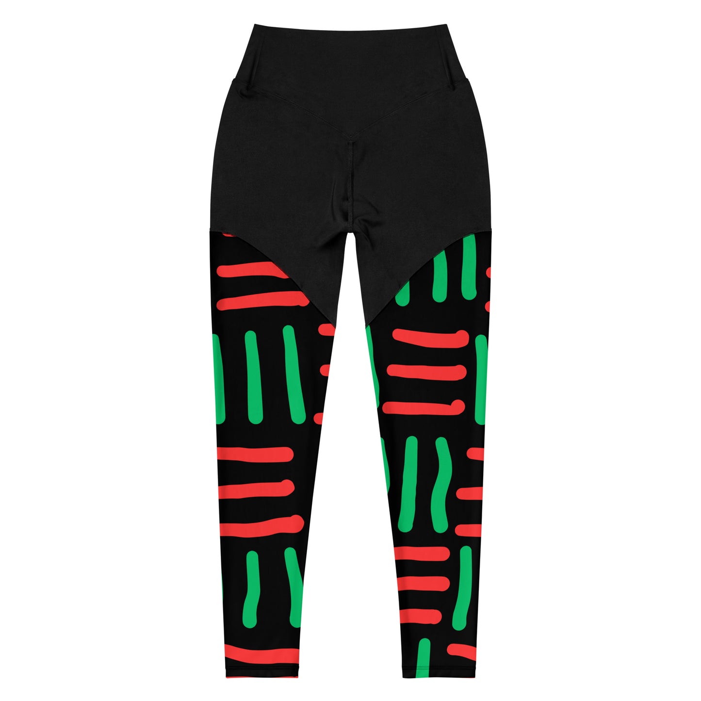 JUNETEENTH - Bespoke Prints II - Black, Red, Green - Sports Leggings