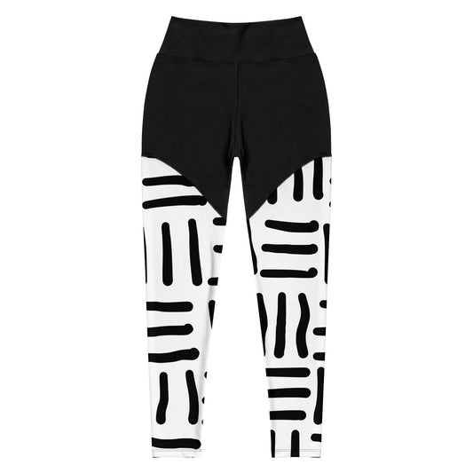 Bespoke Print ll - Black and white - Sports Leggings