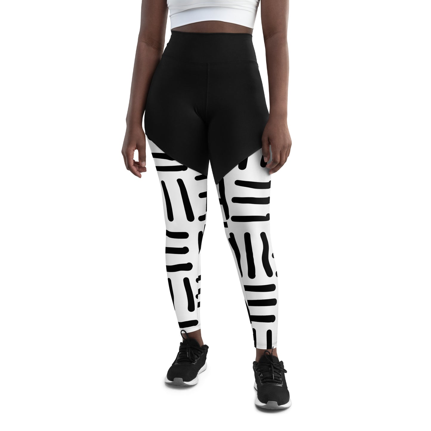 Bespoke Print ll - Black and white - Sports Leggings