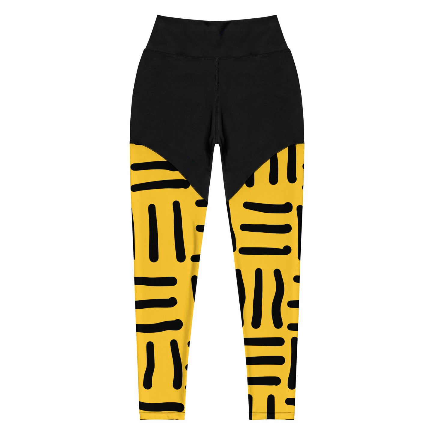 Bespoke Print II - Yellow and Black - Sports Leggings