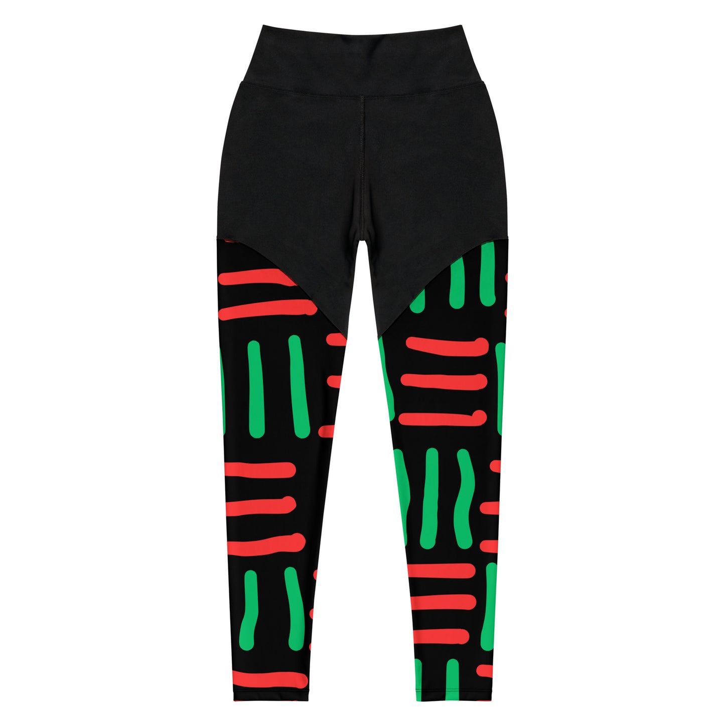 JUNETEENTH - Bespoke Prints II - Black, Red, Green - Sports Leggings