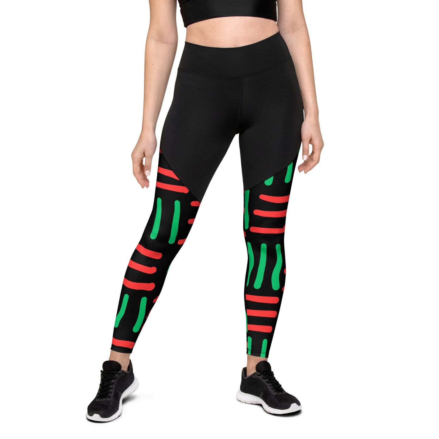 JUNETEENTH - Bespoke Prints II - Black, Red, Green - Sports Leggings