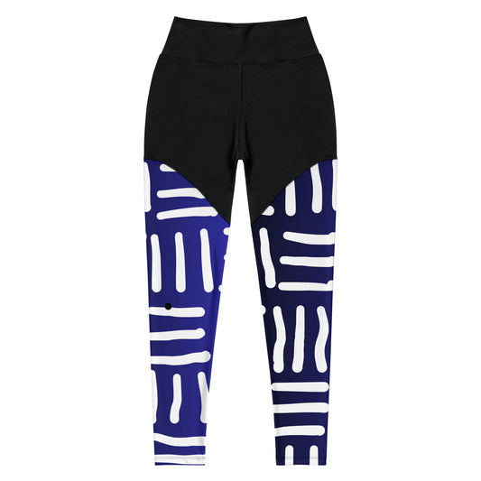 Bespoke Blue and White Sports Leggings