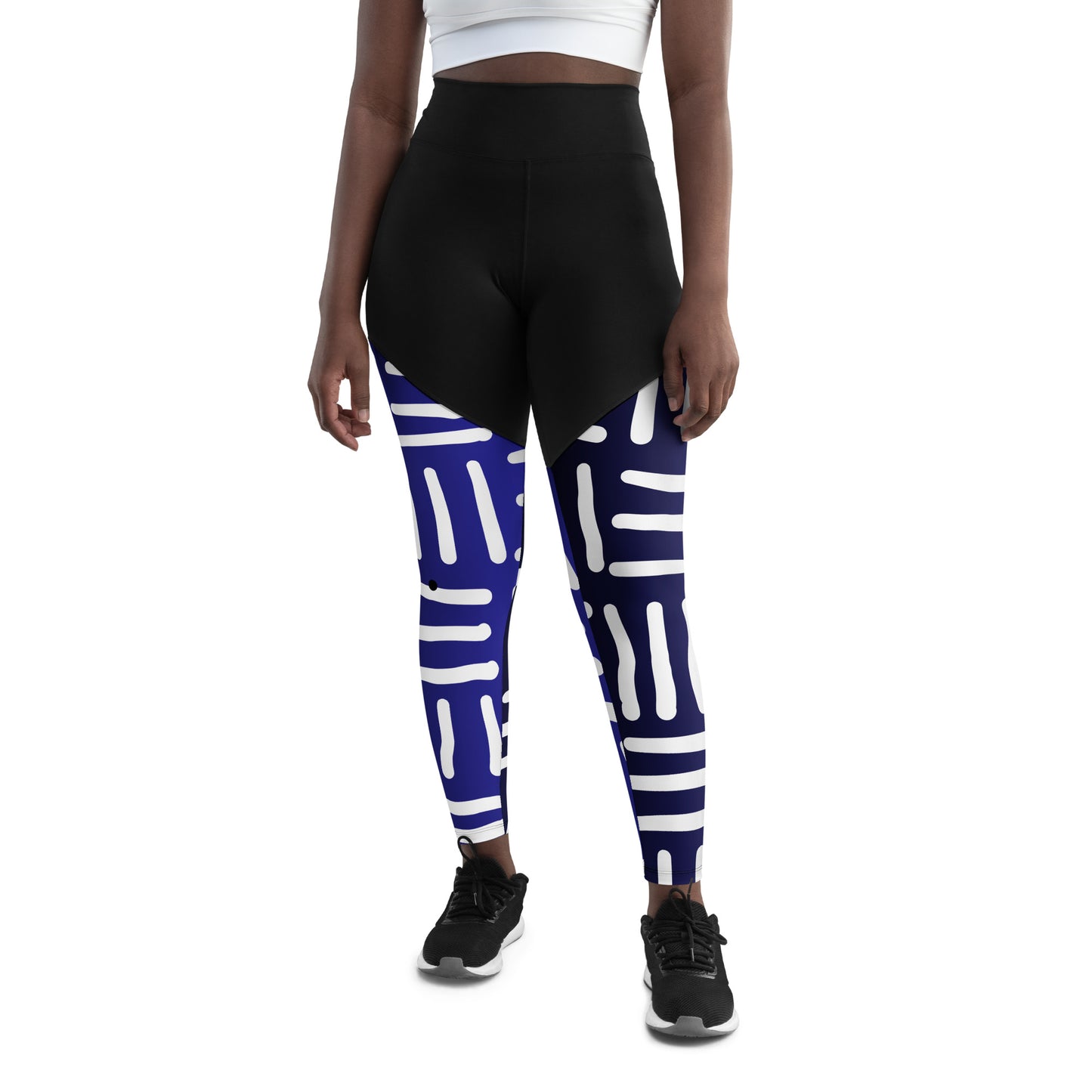 Bespoke Blue and White Sports Leggings