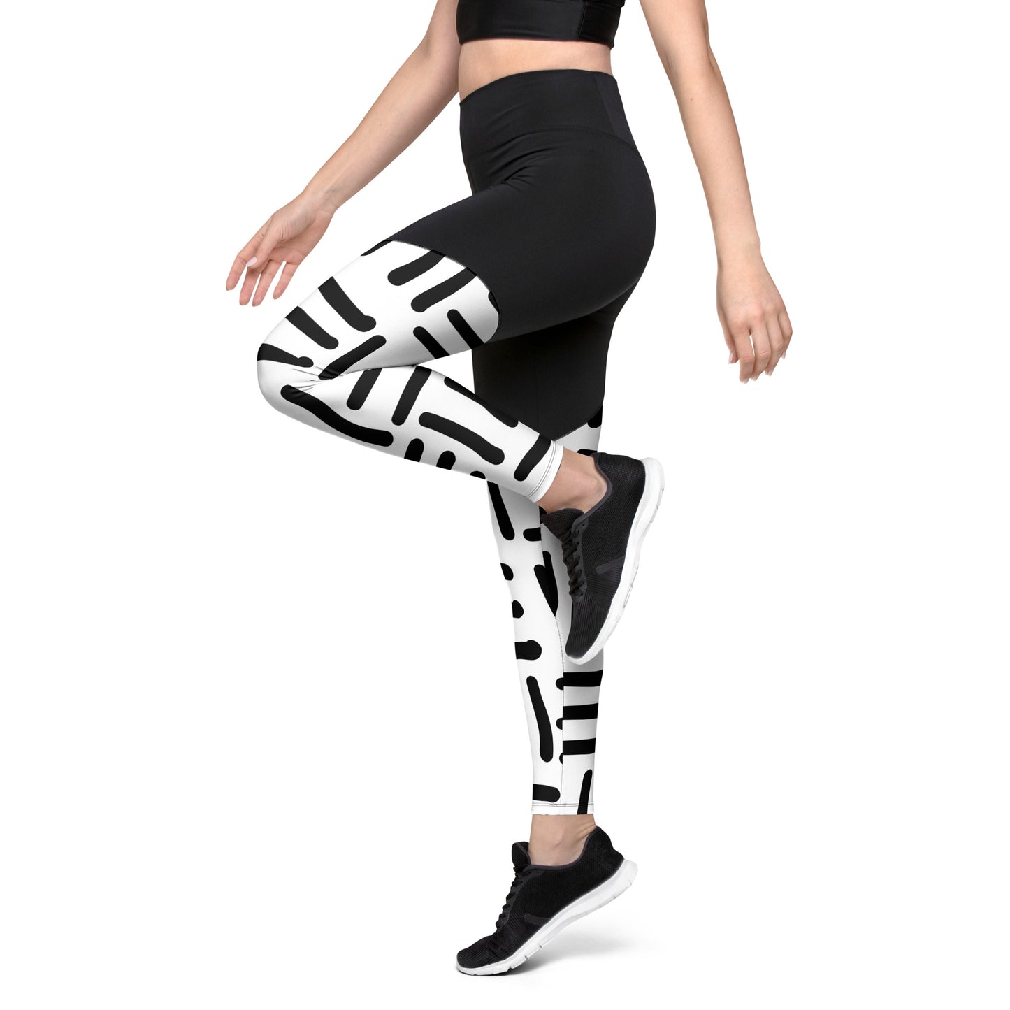 Bespoke Print ll - Black and white - Sports Leggings