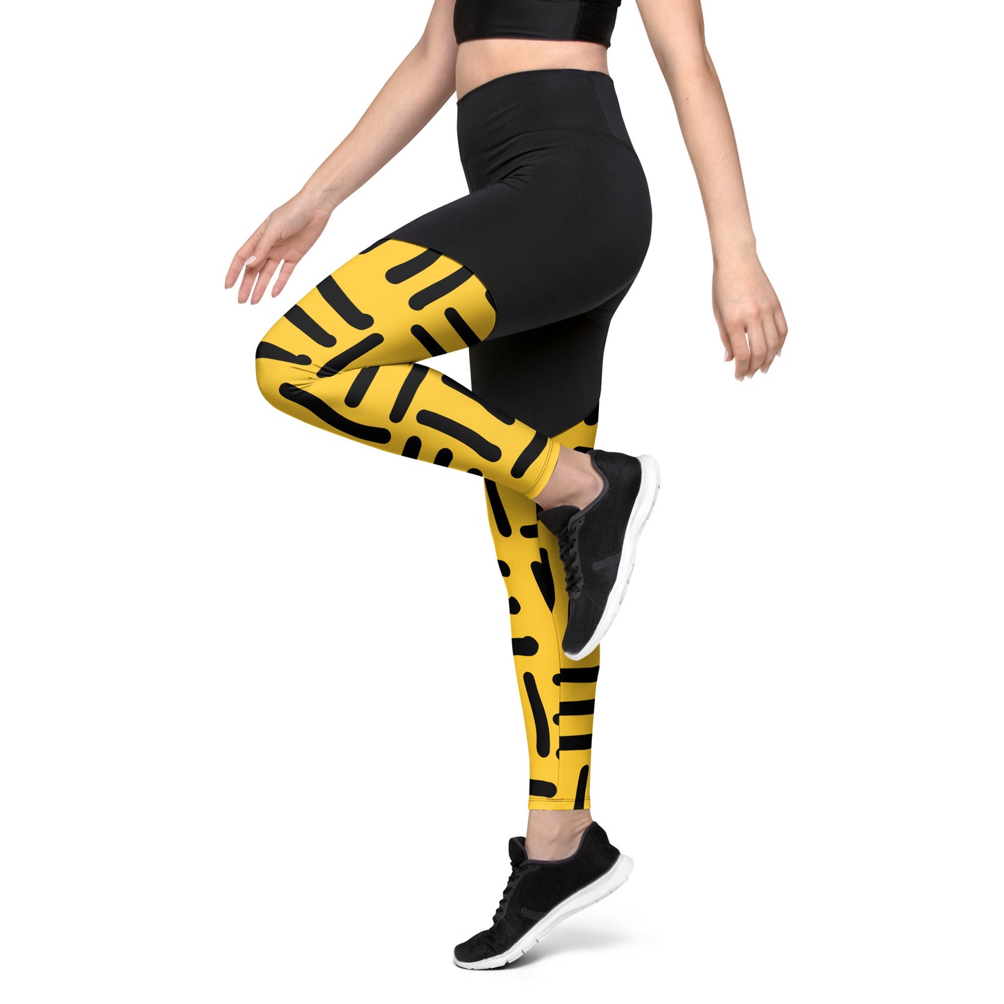 Bespoke Print II - Yellow and Black - Sports Leggings