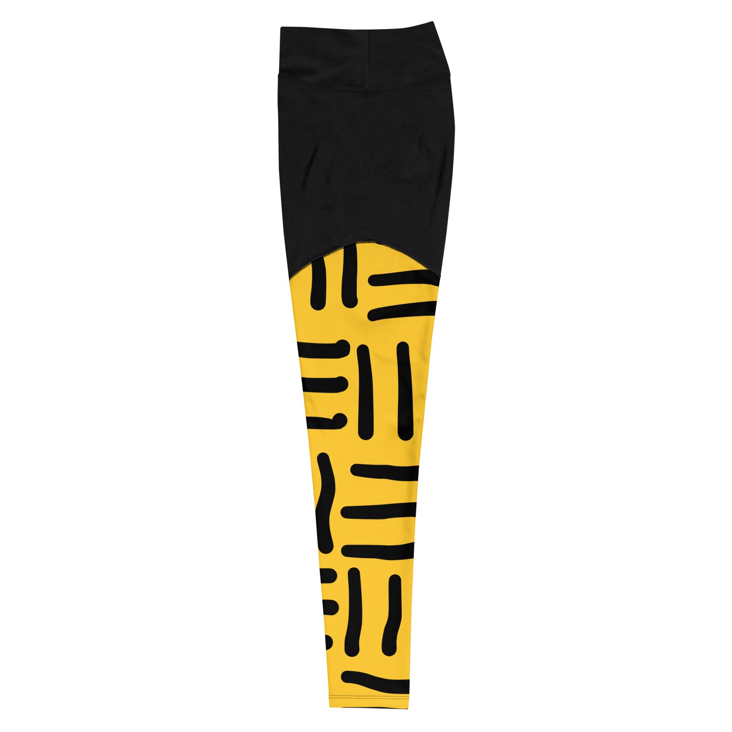 Bespoke Print II - Yellow and Black - Sports Leggings