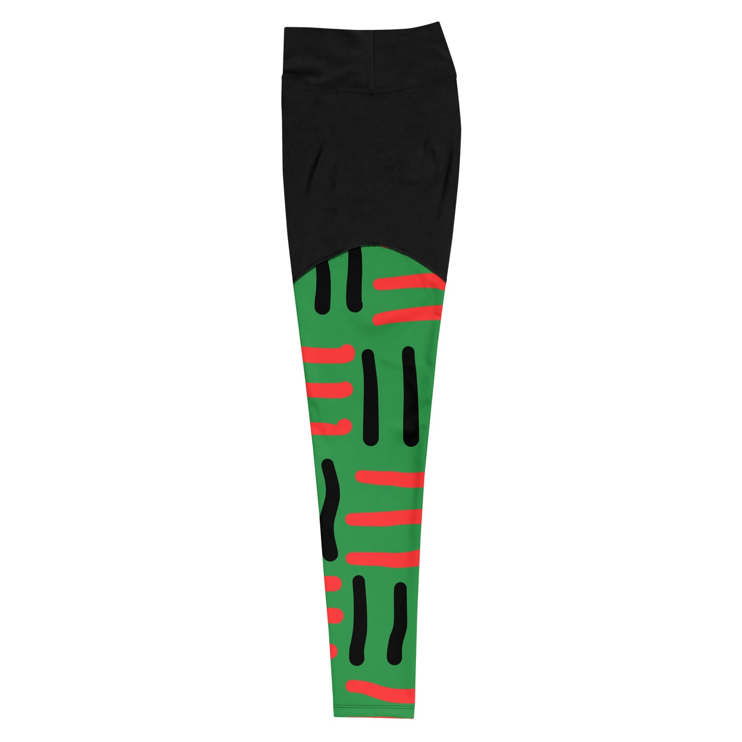 Bespoke Print II - JUNETEENTH - Black - Green - Red -Sports Leggings