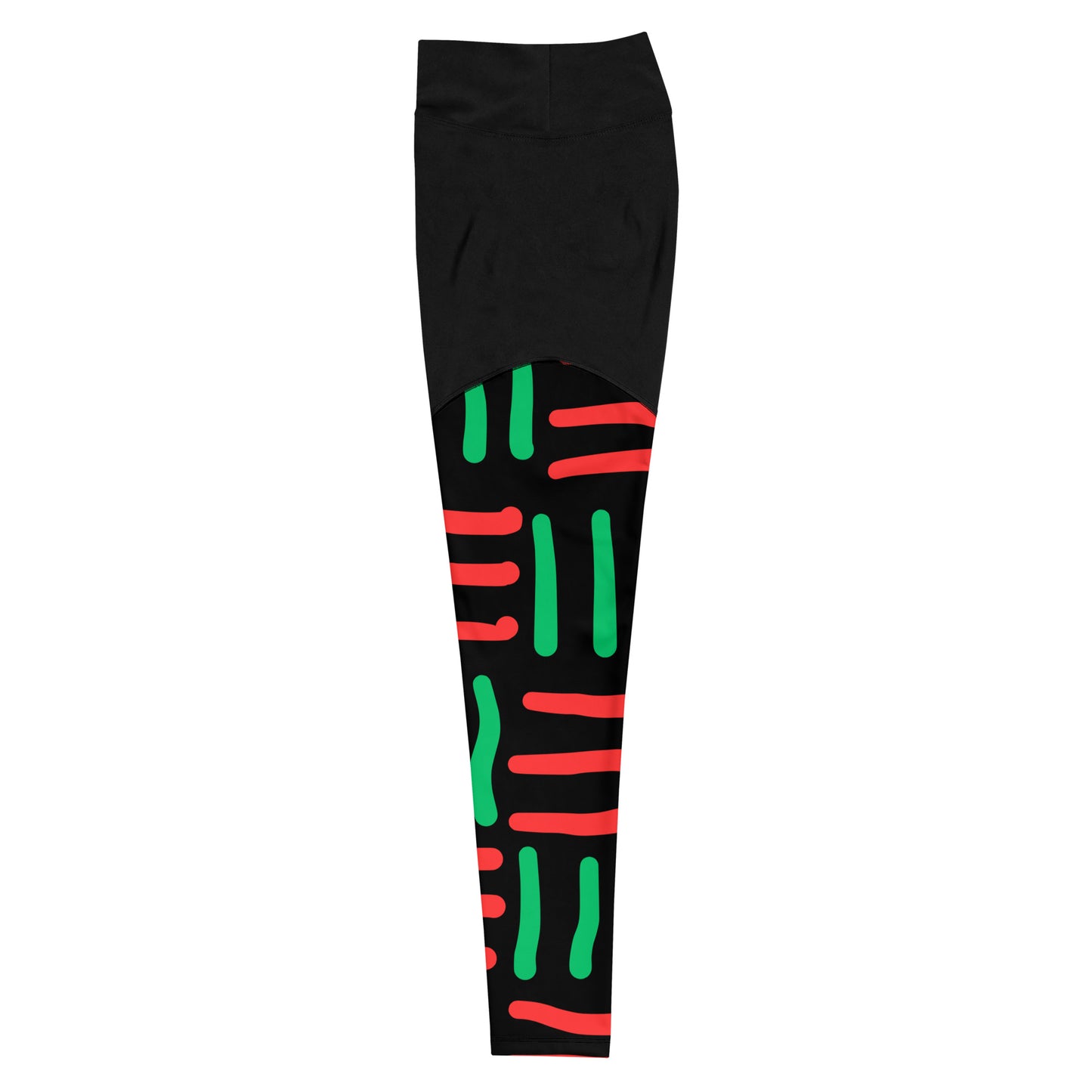 JUNETEENTH - Bespoke Prints II - Black, Red, Green - Sports Leggings