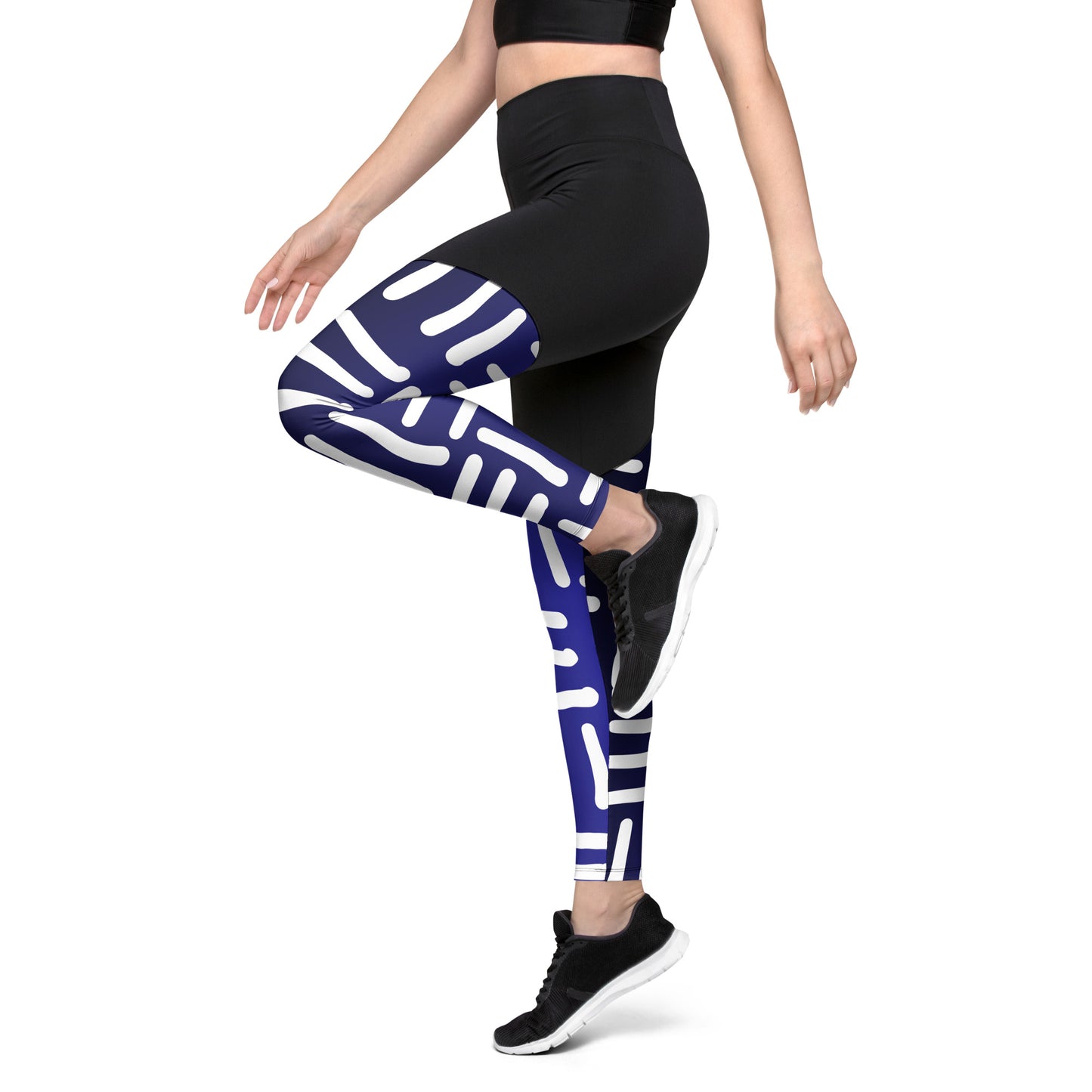 Bespoke Blue and White Sports Leggings