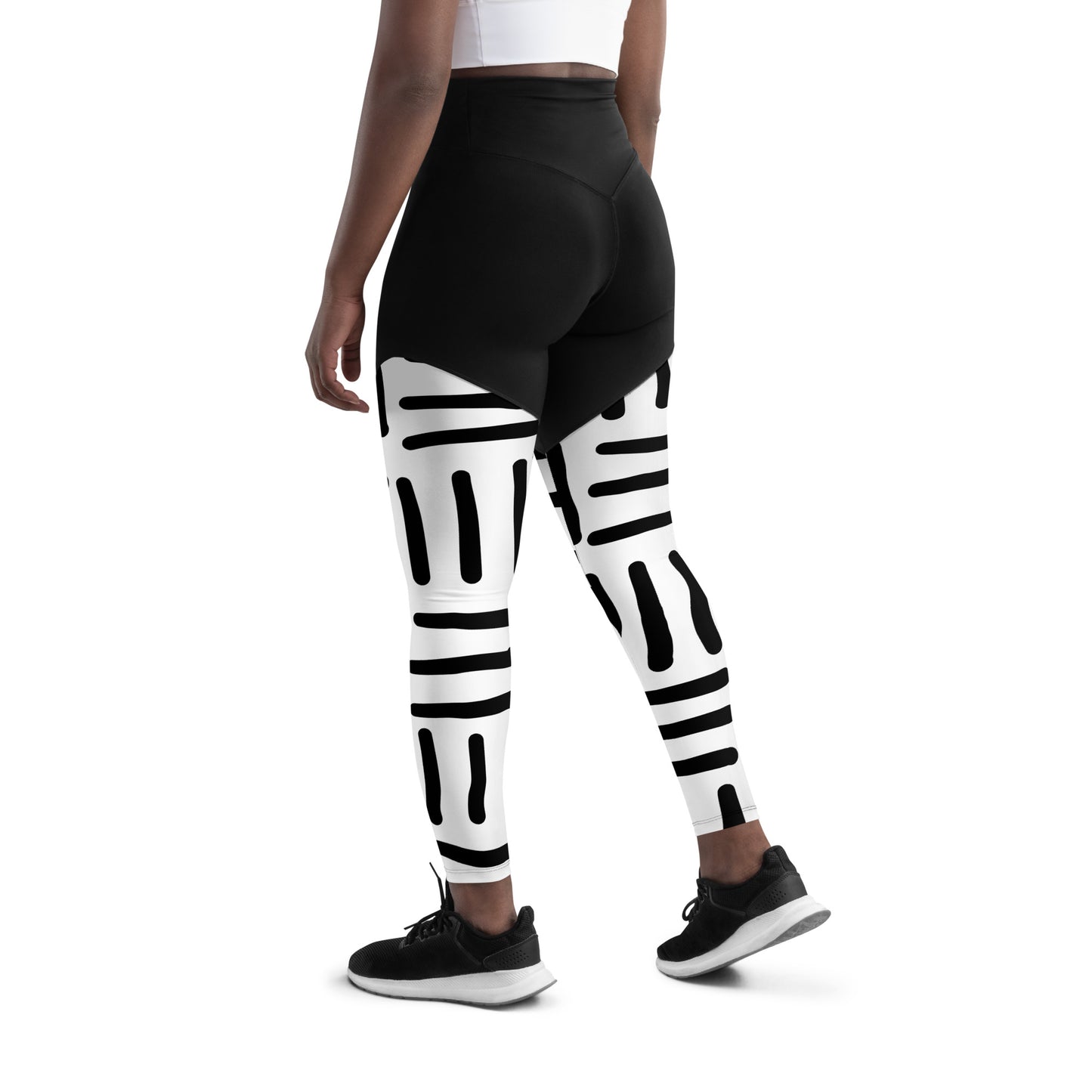 Bespoke Print ll - Black and white - Sports Leggings