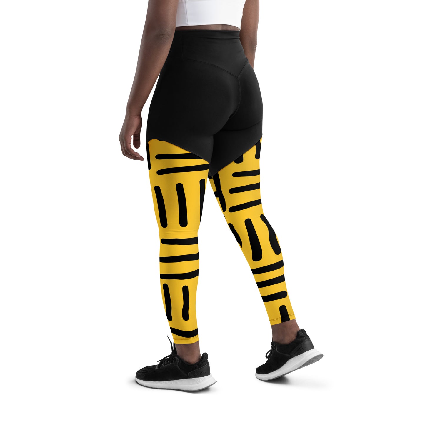 Bespoke Print II - Yellow and Black - Sports Leggings