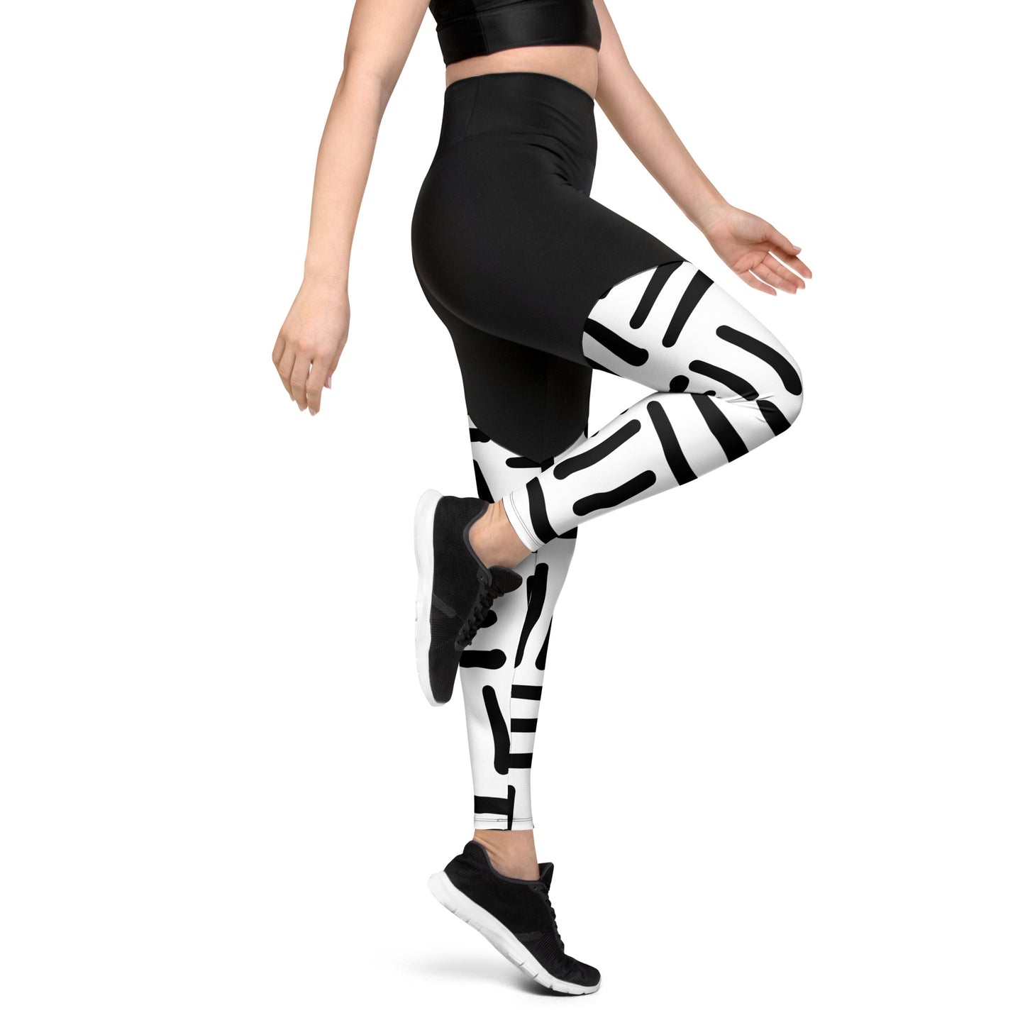 Bespoke Print ll - Black and white - Sports Leggings