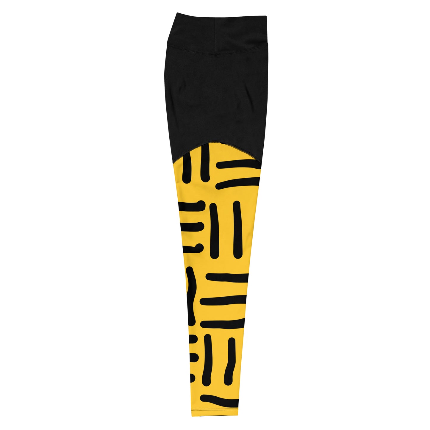 Bespoke Print II - Yellow and Black - Sports Leggings