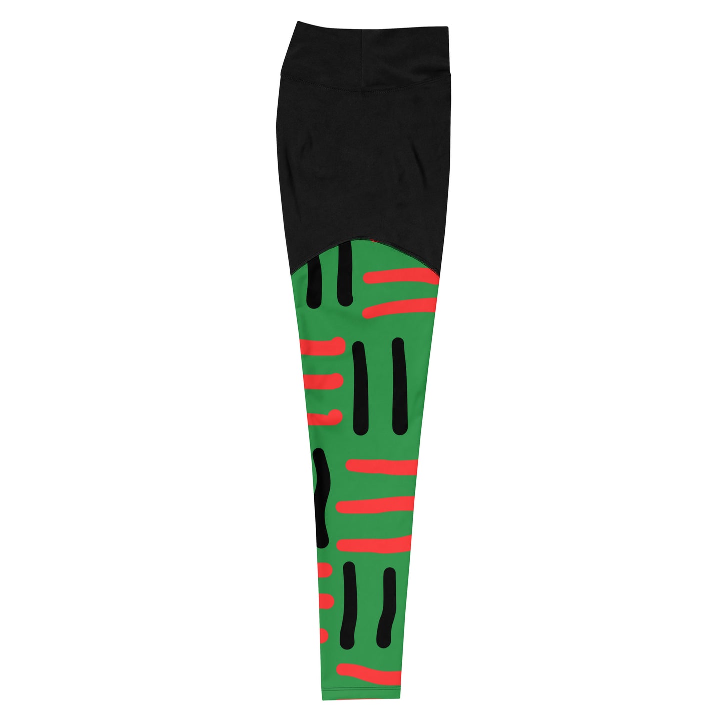 Bespoke Print II - JUNETEENTH - Black - Green - Red -Sports Leggings