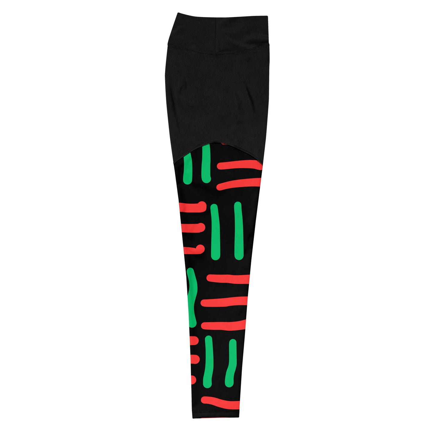 JUNETEENTH - Bespoke Prints II - Black, Red, Green - Sports Leggings