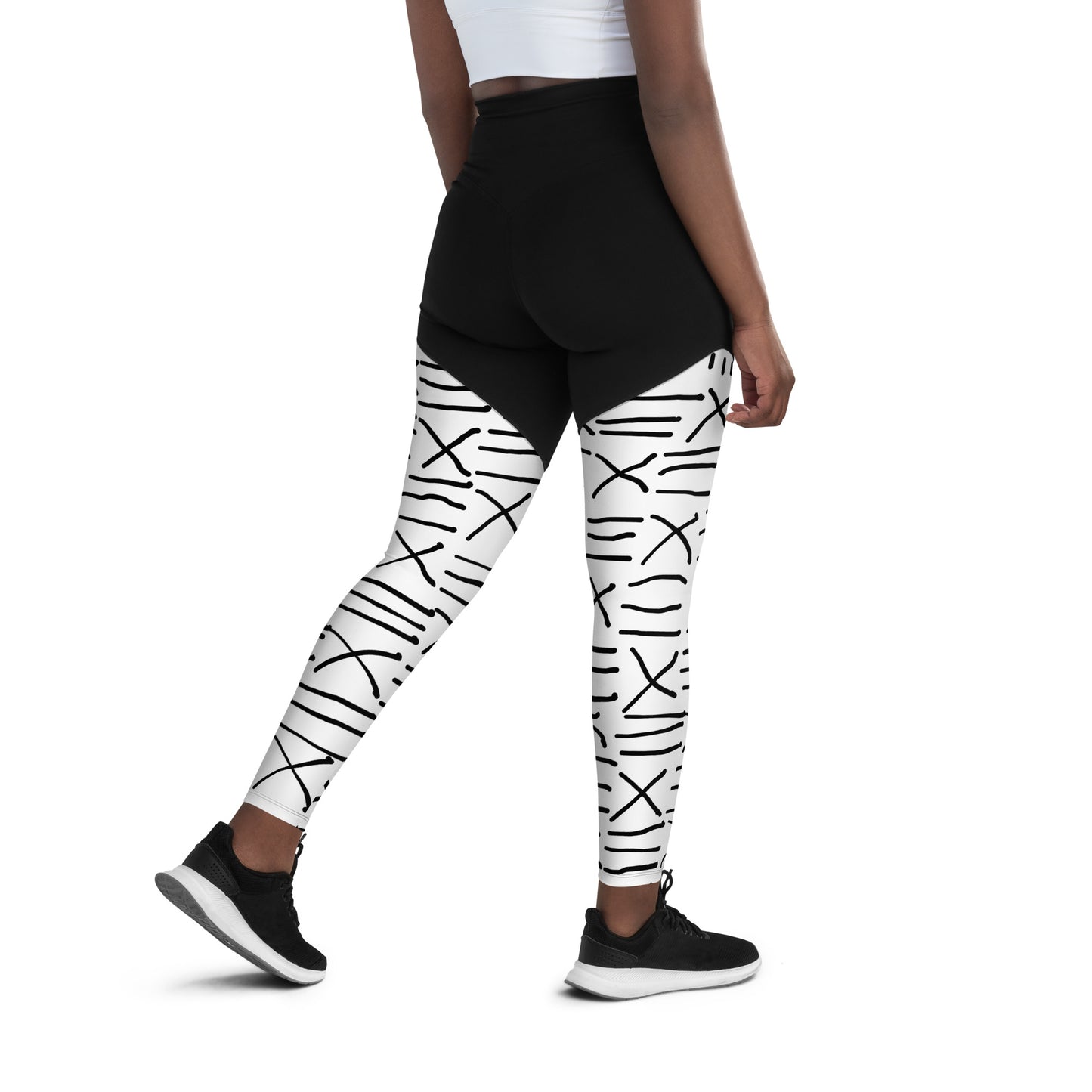 Mud Cloth Inspired Print - Sports Leggings