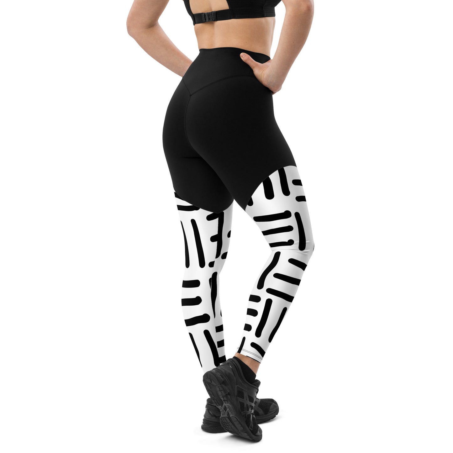 Bespoke Print ll - Black and white - Sports Leggings