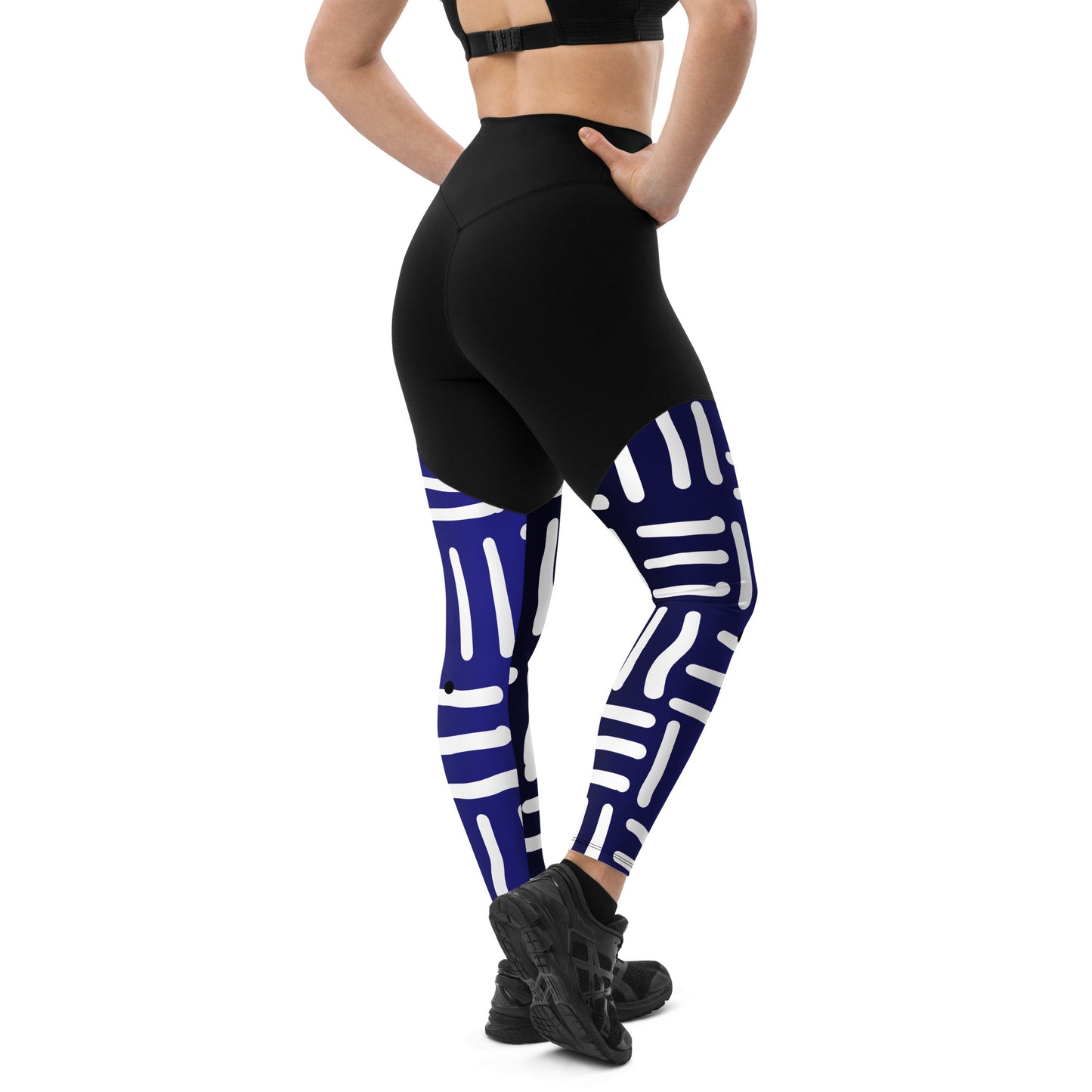 Bespoke Blue and White Sports Leggings