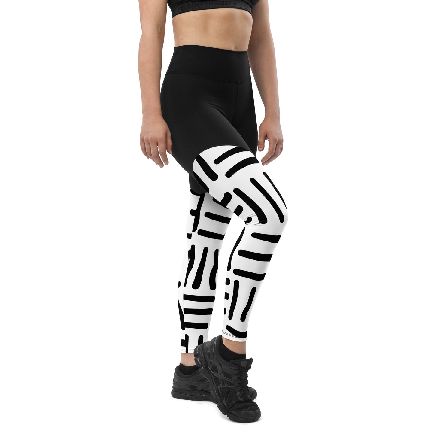 Bespoke Print ll - Black and white - Sports Leggings