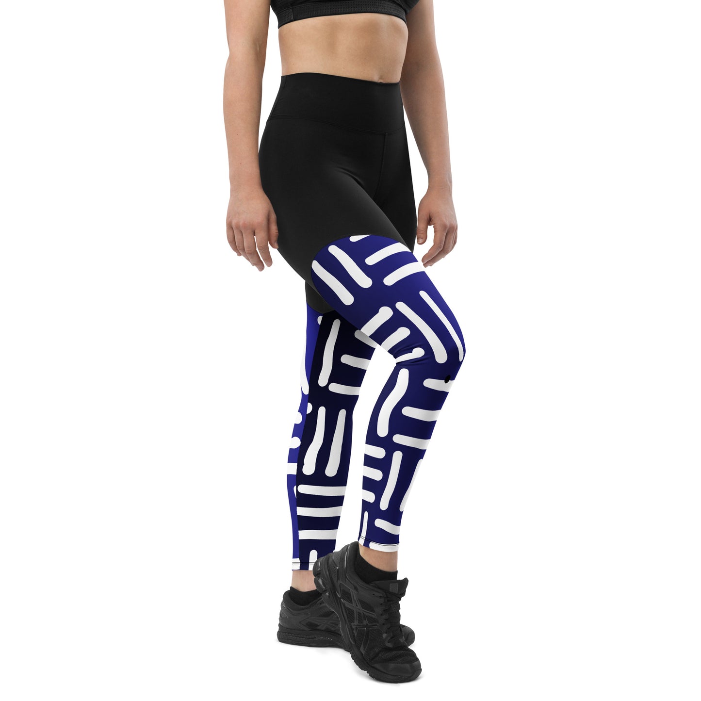 Bespoke Blue and White Sports Leggings